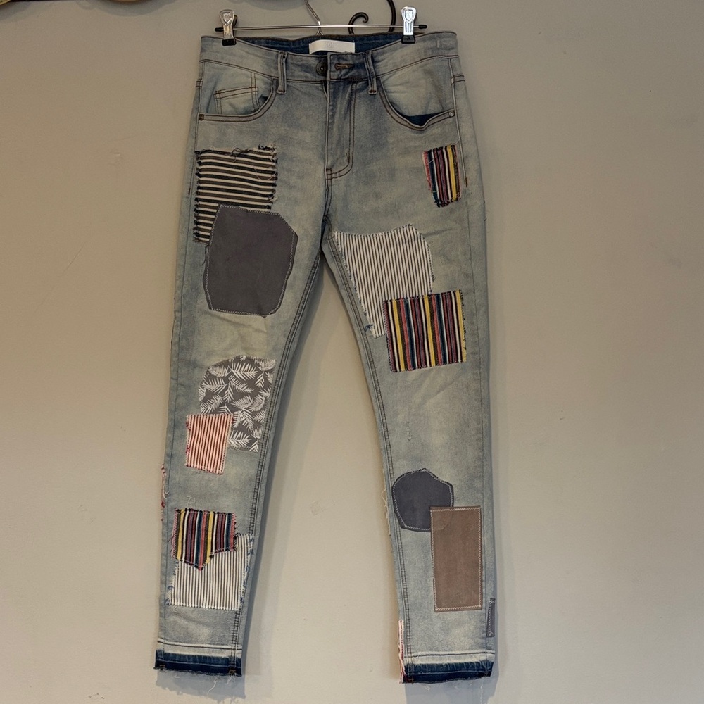 KDNK size 30 Trendy Patchwork Skinny Jeans